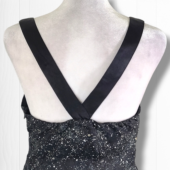 Express Design Studio Women's Black Speckled V-Neck Silk Camisole Top Size Small - Picture 9 of 12